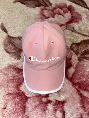 Kids Champion Light Pink Script Logo Cap with White Trim
